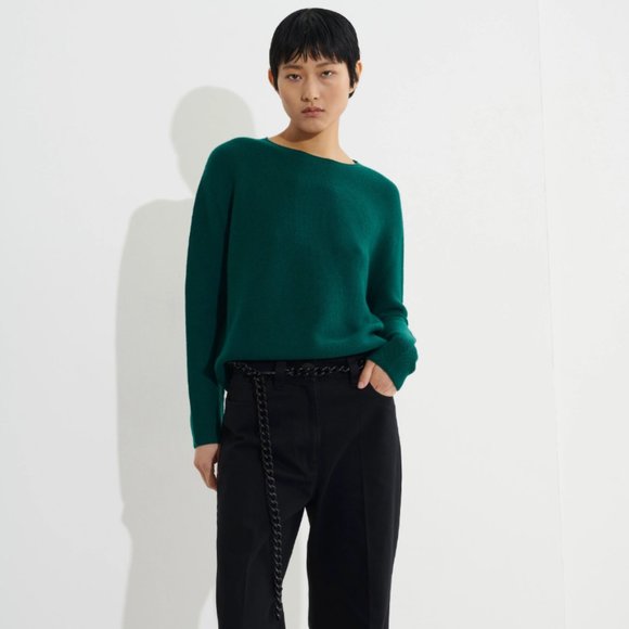 CHRISTIAN WIJNANTS turquoise Kopan Wholegarment round neck wool sweater - Picture 8 of 8